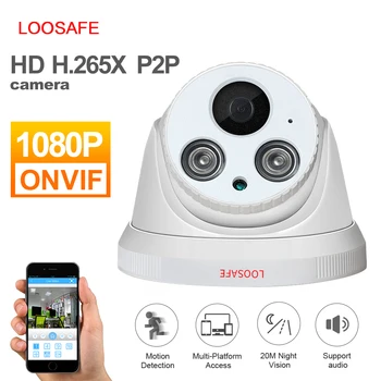 

LOOSAFE Network Home Security Dome IP Camera 1080P Security Indoor IP Cam with Alarm Night Vision CCTV ONVIF Surveillance Cam
