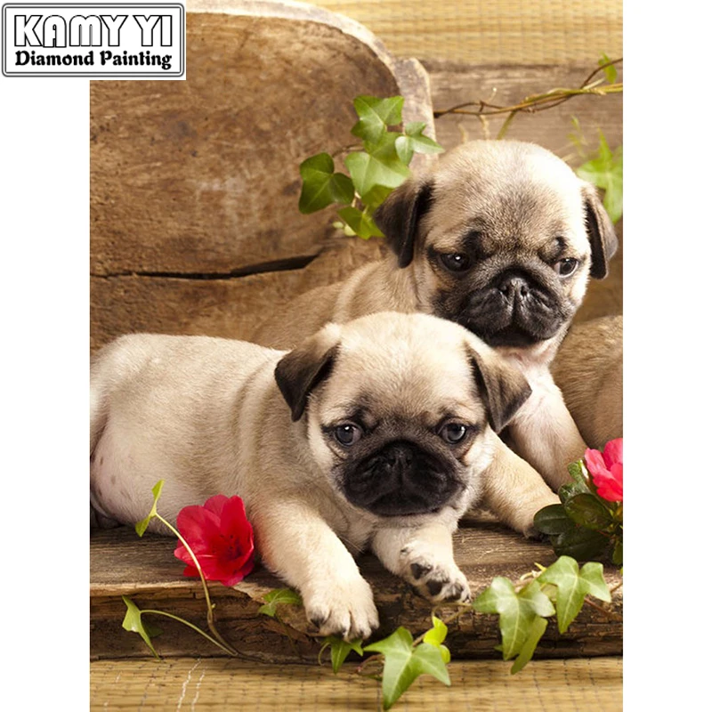 

5D DIY diamond embroidery cute dog flower diamond painting Cross Stitch full square Rhinestone mosaic decoration