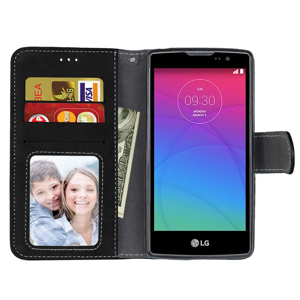 Чехол для LG Spirit 4G LTE H420 H422 H440N C70 чехол с откидной крышкой и отделением карт кожаный