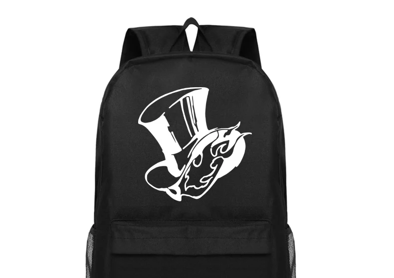 Teenage Girls Backpack Persona5 School Bag Black Oxford Mochila Persona 5 Daypack (8)