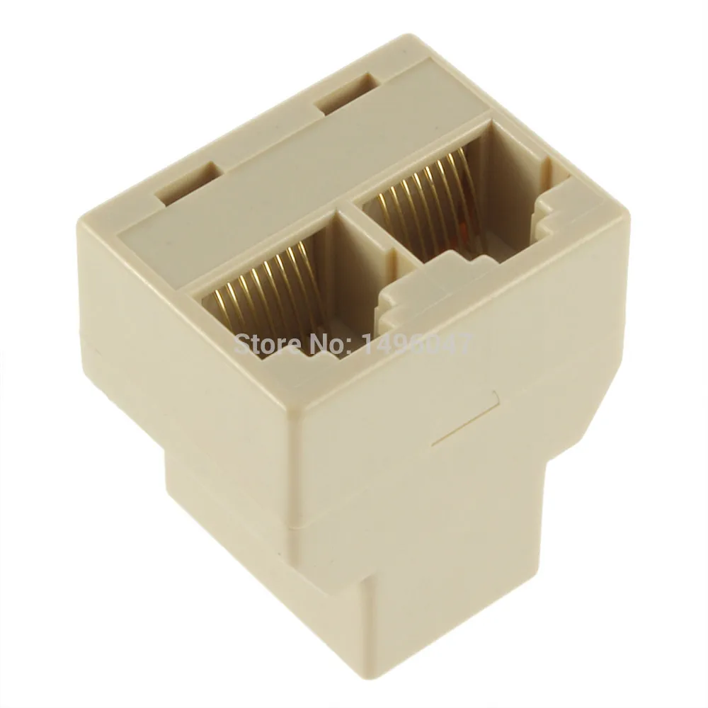 1Pcs RJ45 for CAT5 Cable LAN Port 1 to 2 Socket Splitter