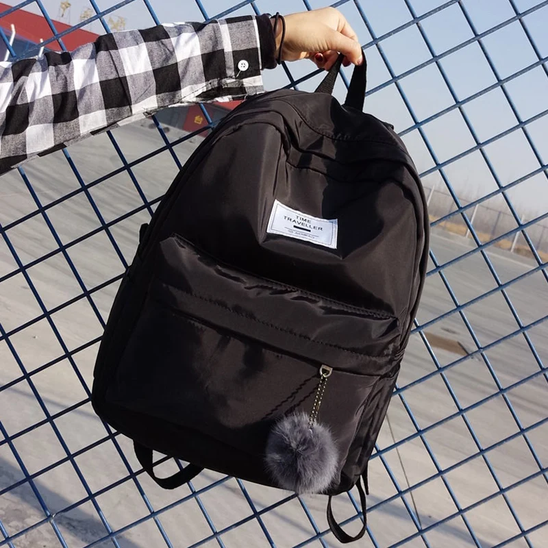 أزياء النساء Preppy الجلد المدبوغ حقائب بنات حقائب مدرسية النايلون أكياس ظهر للسفر الإناث على ظهره Mochila الكيس