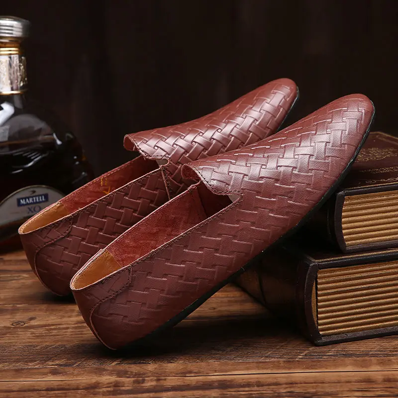 unique designer woven formal leather men shoes luxury brand evening wedding flat male footwear dress brogue oxford shoes for men (9)