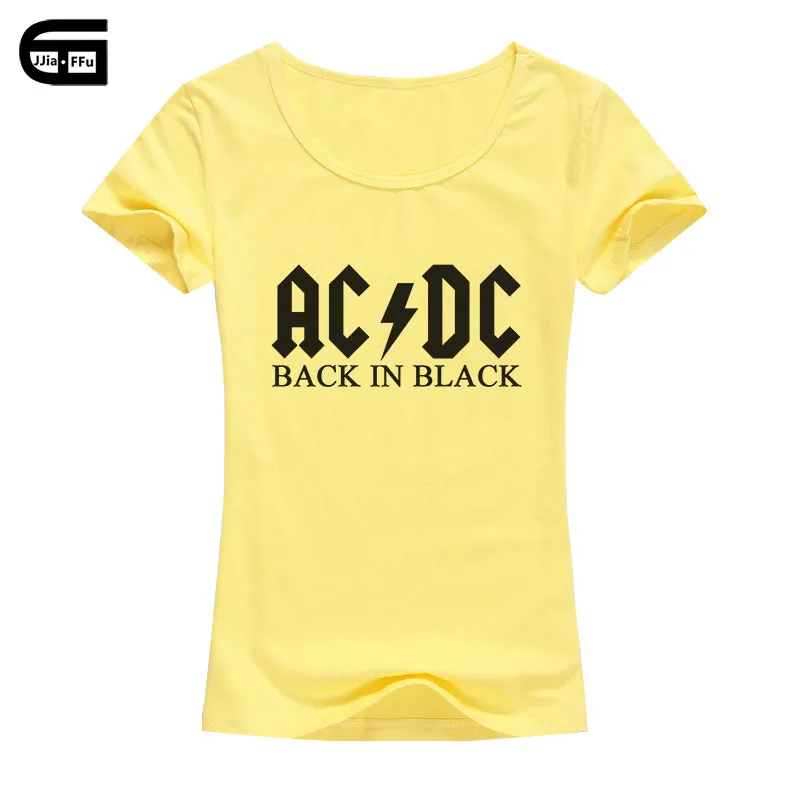 

AC/DC Band Rock T-Shirt Women's ACDC BLACK Letter Printed Tshirts Hip Hop Rap Music Short Sleeve Tops Tee Shirt B117