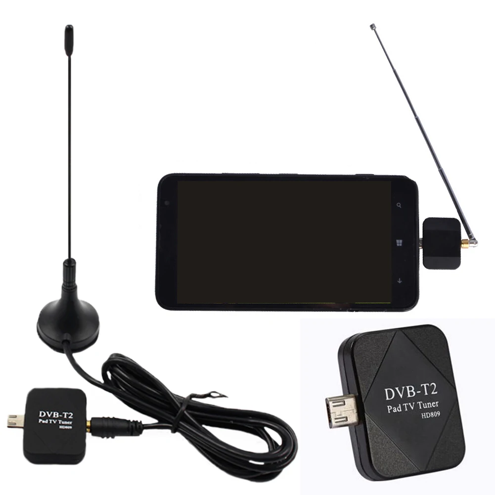 

Micro USB Tuner DVB-T2 DVB-T TV Receiver Digital Tuner HD Mini Receiver + Antenna For Android Smart-phone Tablet