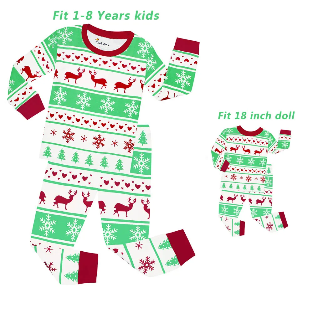 TINOLULING кукла для девочек, Рождественский пижамный комплект, кукольная Пижама для детей 18 дюймов, одежда для сна, Детская Пижама принцессы - Цвет: PC05