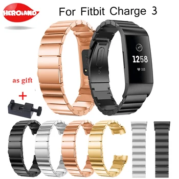 

Metal Strap For Fitbit Charge 3 band strap Screwless Stainless Steel Bracelet For Fitbit Charge3 Wristbands Replace Accessories