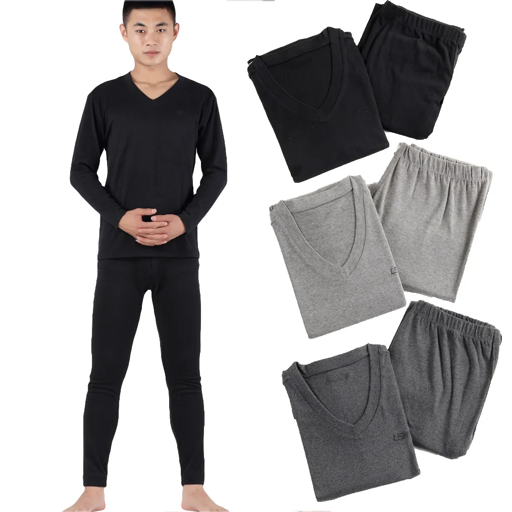 2017 Autumn Winter Men Cotton Long Johns Warm Knitting Thermal