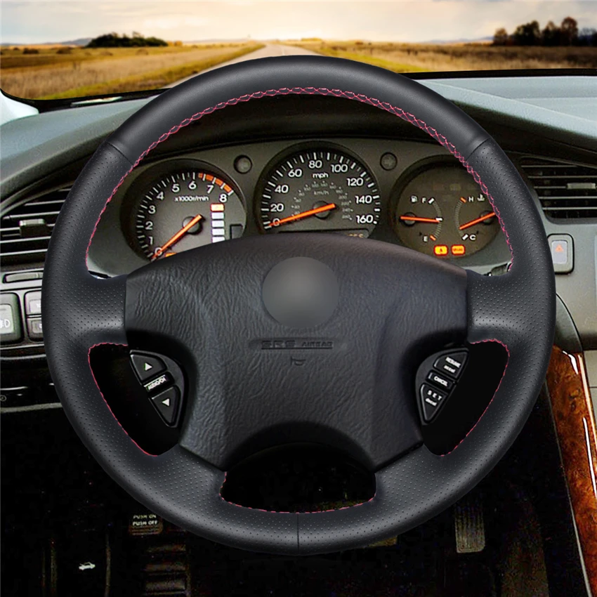 MEWANT натуральная черная кожаная накладка на руль для Honda Civic 1996 2000 CR V CRV Prelude 1997 1998 1999