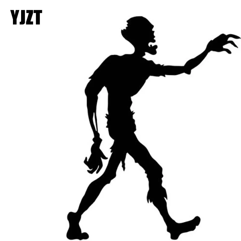 

YJZT 10x13CM Happy Halloween ZOMBIE Car Stickers Pumpkins Scary Black/Silver Vinyl Decals S8-1224