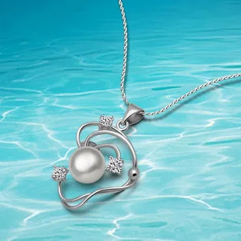 

Women fashion 925 sterling silver pearl Pendants necklace,new style pearl pendants necklace for woman