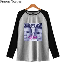 Frdun/ Футболка-реглан с длинными рукавами для мужчин и женщин; сезон осень; Комбинированная Повседневная Мягкая рубашка в стиле хип-хоп