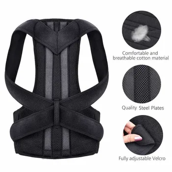Men's Posture Corrector for Pain Relief Shoulder Support Belt Upper Spine Protector Body Shaper Bodysuit Back Braces for Posture