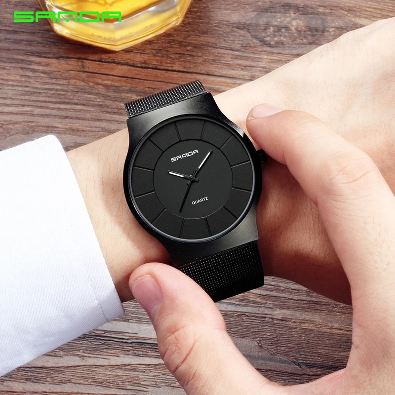 

SANDA Men's Watches Top Brand Luxury Famous Male Clock Stainless Steel Business Wristwatch For Man Hodinky Relogio Masculino