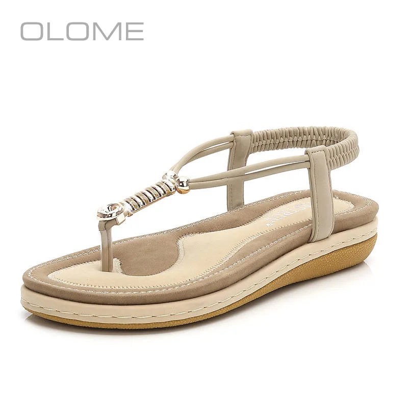

OLOME summer New super fire personalit wild Round head Wild fashion Roman muffins bohemian women's sandals large size36-44