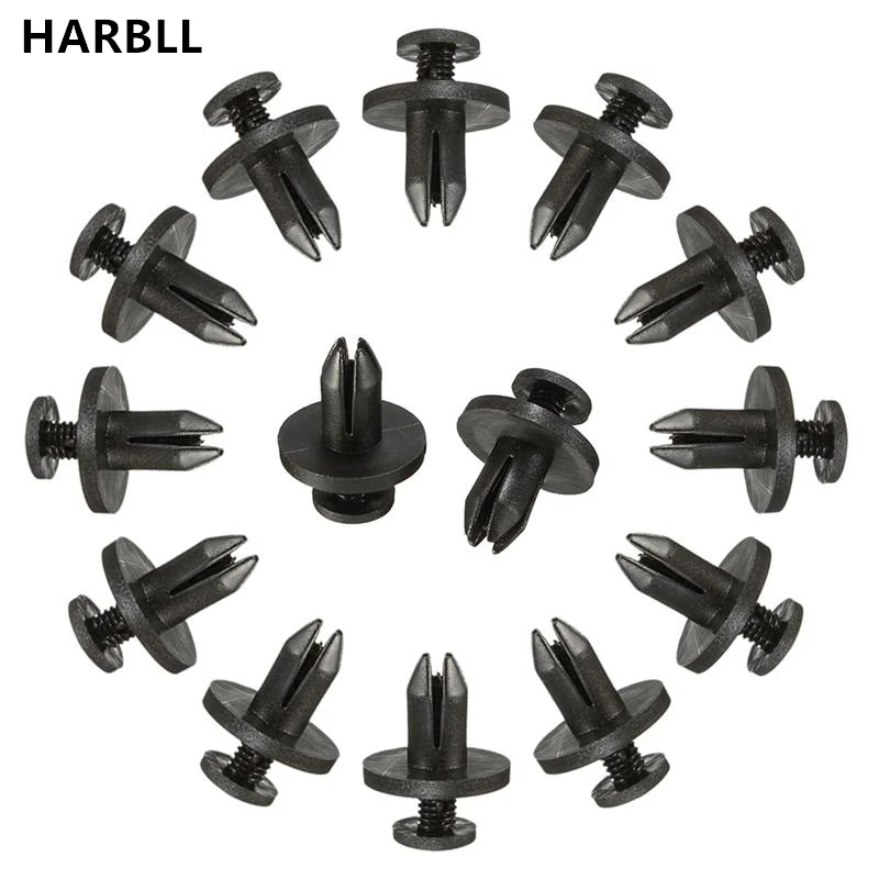 20PCS 6mm Hole Plastic Push Screw Rivet Panel Fixings Clips Black for Car Auto SMS F A S H I O N