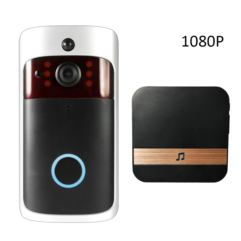 

1080P Wireless WiFi Security DoorBell Smart Video Door Phone Chime Visual Recording Low Power Consumption Remote Home Monitoring