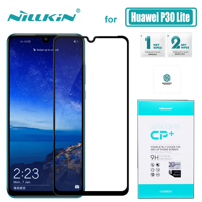 

Huawei P30 Lite Glass Nillkin CP+ 2.5D Full Cover Tempered Glass Screen Protector Ultra-Thin for Huawei Nova 4E Nilkin HD Glass