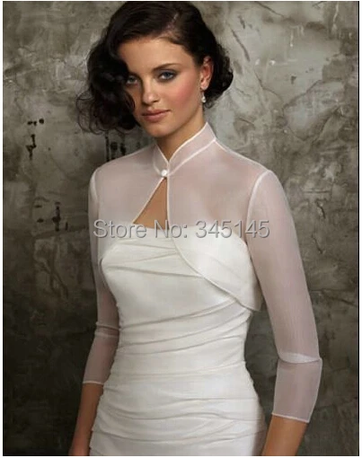 

Newest Fashion Organza Beige Faux Fur wedding bolero 3/4 long sleeve bridal jacket Wrap/Jacket/Shawl/Cape/Stole/Coat