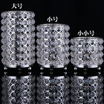 

Promotion Home Furnishing IRON Crystal Candle Holder Dinner Originality Furniture Display For Romantic The Wedding Prop 4350