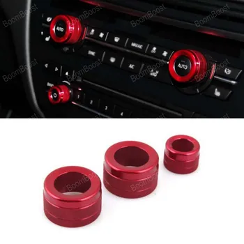 

3 Colors for New BMW X5 X6 Air Conditioning Knob Decorative Circle Cover Switch Control button Trim Ring Car Styling