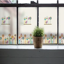 Букет Наклейки На Окна Балкон подоконник спальня матовый, непрозрачный ванная комната Гостиная Ванная комната стеклянная Фольга-52