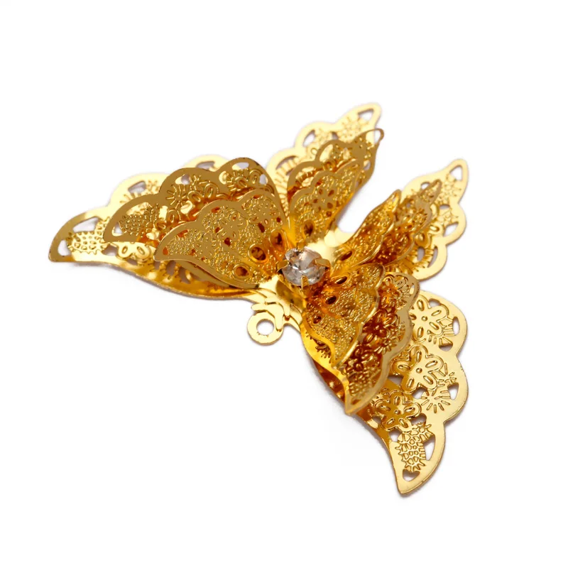 Серебряный/золотой цвет трехслойная бабочка красивая подвеска на ожерелье для браслета ожерелье ювелирные аксессуары изготовление ручной работы сделай сам