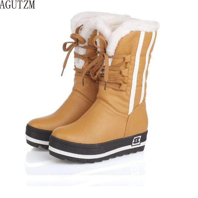 

Size34-43 2018 New Shoes Women Boots black Waterproof Platforms Shoes 5 Colors Winter Full Fur Women's Snow Boots