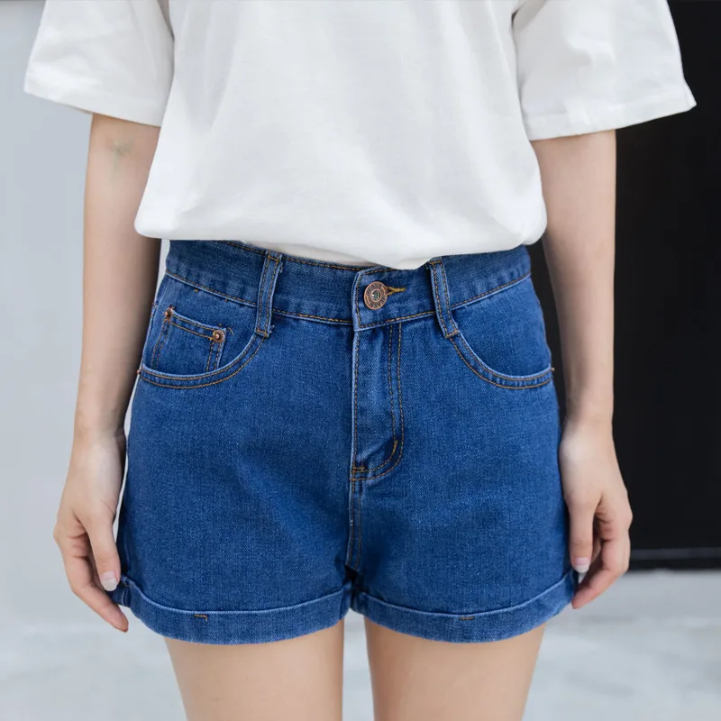 High Waist Jeans Shorts Women Casual Plus Size Denim Jeans Shorts ...