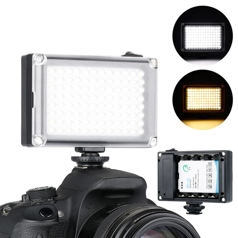 

3200K-5500k Mini LED Video Camera Light Dimmable 96 LED Photographic Lighting Lamp for DSLR Canon Nikon Pentax
