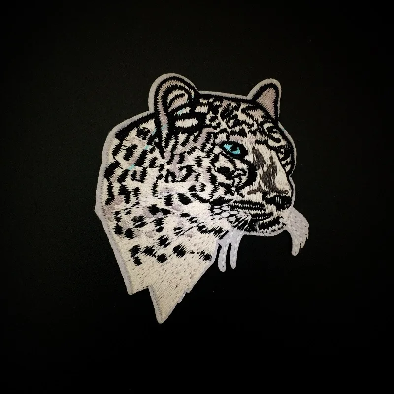 Nice Embroidered Snow Leopard Patches 7x6cm Applique Badge Stickers