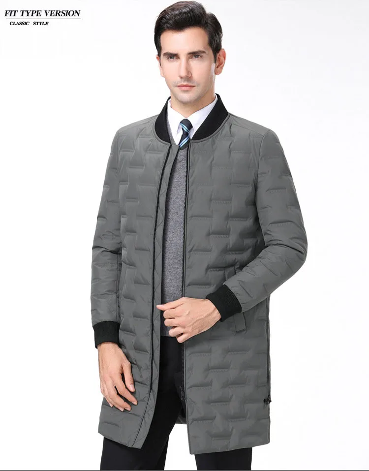 Модный деловой Повседневный зимний мужской пуховик с трехмерным геометрическим узором, большие размеры, мужские зимние куртки