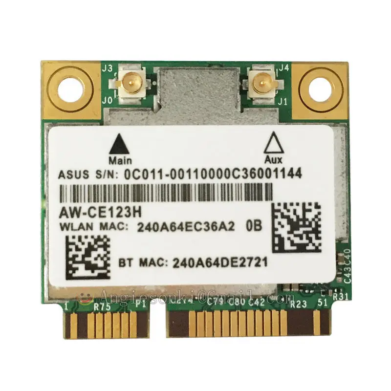 Wi-Fi карты azurewave AW-CE123H Broadcom BCM94352HMB 802.11ac 2.4 г/5 ГГц Mini pci-e 867 Мбит/с Mac