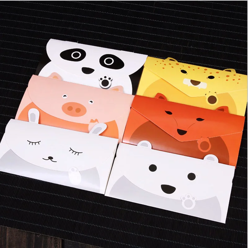 

8x16cm Cute Cartoon Animal Greeting Cards Kids Fun Message Cards Birthday Invitation Cards