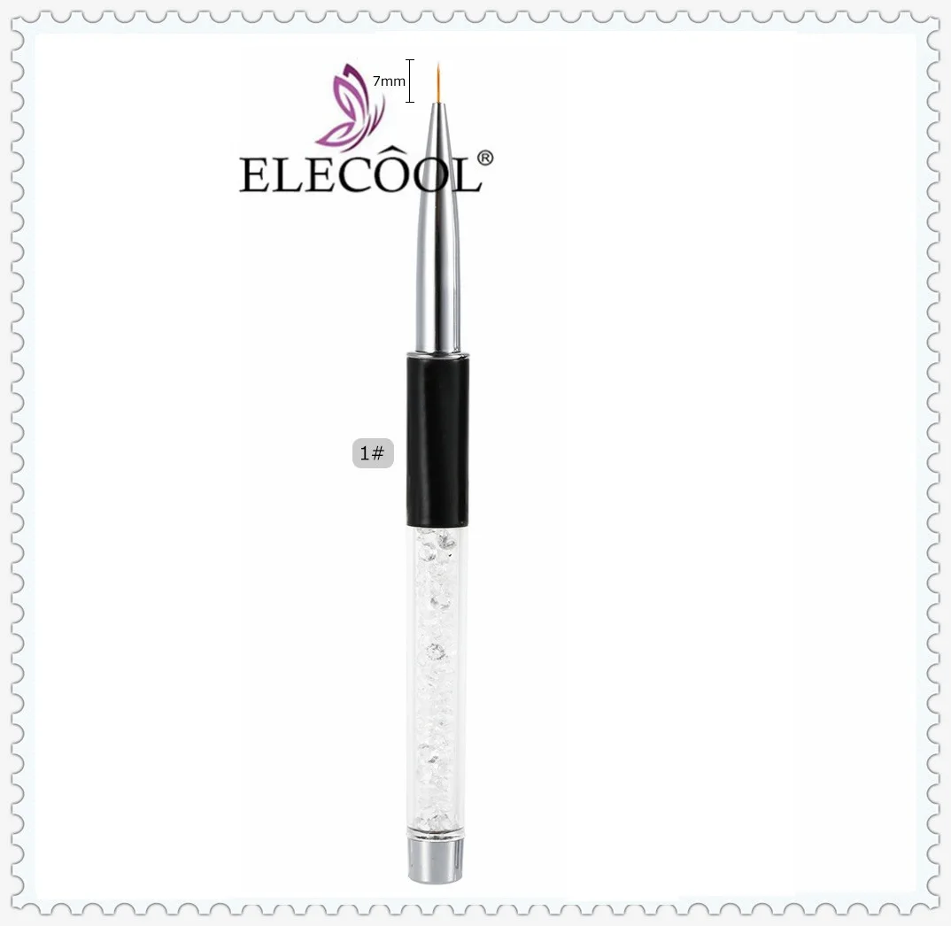 ELECOOL 3/1 шт Нейл-арт лайнер живопись кисточки для геля лак для ногтей, набор для маникюра Стразы акриловые деревянной ручкой полоса линии - Цвет: 15 7mm