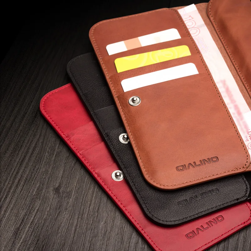 Натуральная кожа Pull Sleeve сумка чехол из натуральной воловьей кожи чехол для телефона для iPhone 6S 7 8 Plus XS Max XR Qialino брендовый кошелек
