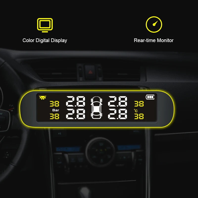 2018 солнечный автомобиль TPMS Smart шин давление мониторинга системы USB цифровой ЖК