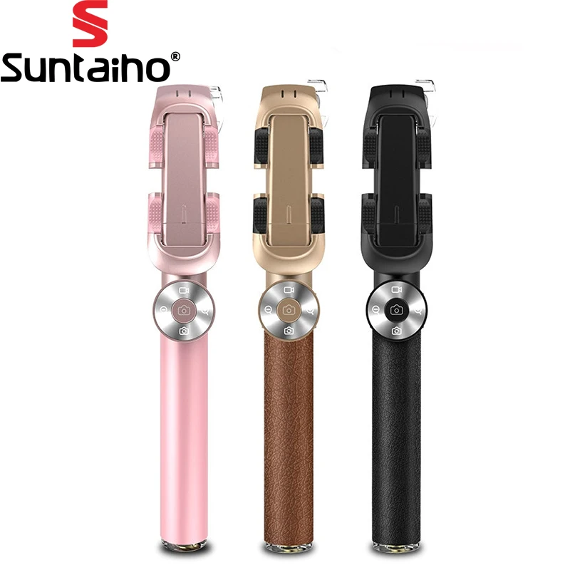2016 Luxury Extendable font b Selfie b font font b Stick b font Leather Folding Bluetooth