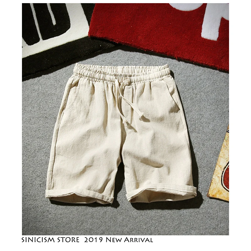 Sinicism Store красочные хлопковые льняные летние шорты мужские пляжные шорты мужские s тренировочные штаны цвета хаки Шорты повседневные белые спортивные шорты 5XL