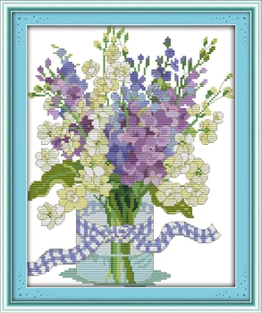 

Orchid Printing pattern Cross Stitch Kits Chinese Embroidery Needlework DMC Counted Home Decor Cross-stitch set Beautiful gift