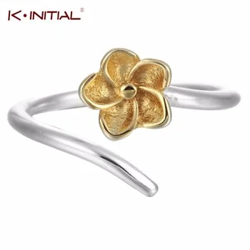 Kinitial 1Pcs Fashion Womens Rings Jewelry Flower Ring Sakura Flowers Engagement Brand Midi Finger Ring 925 Jewelry Present Gift