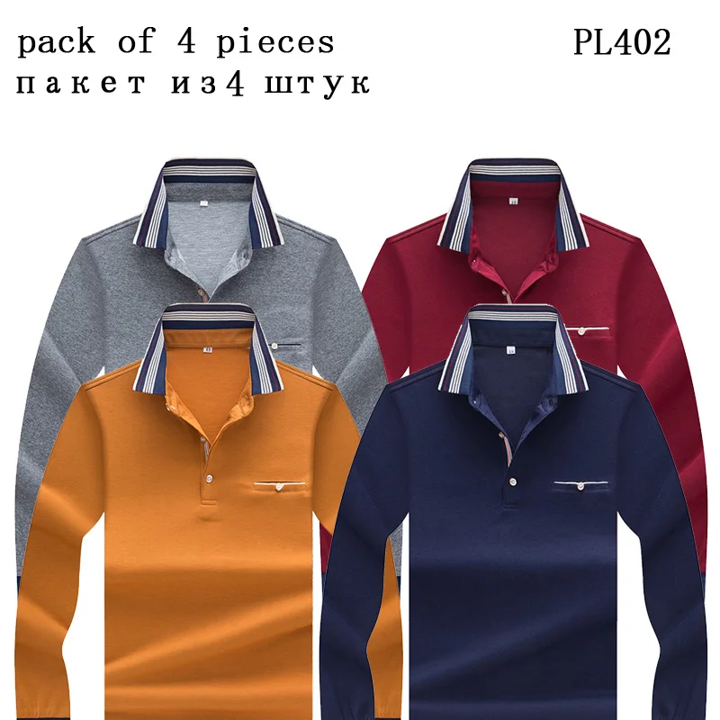 Pack-of-4-pieces-POLO-Shirt-Men-brand-clothing-Solid-color-polo-top-quality-Autumn-And (5)