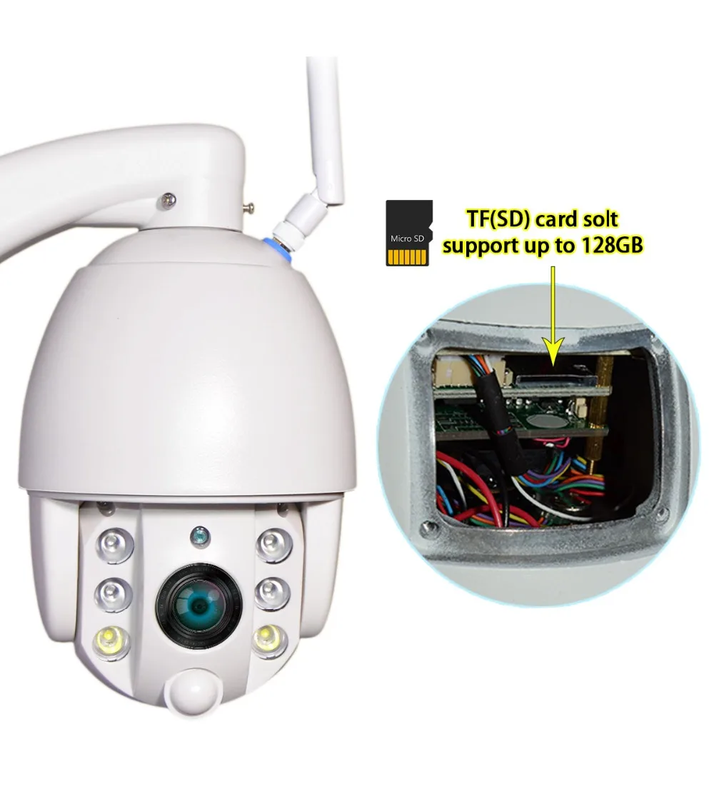 HD 1080 P 2MP PTZ ip-камера Открытый зум влагозащищенная мини-купольная камера Wifi Беспроводная 5X оптический зум ночного видеонаблюдения