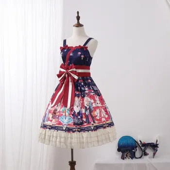 

2019 Limited Promotion Qiu Dong Original Showa Rabbit Jsk Lolita Skirt With Shoulder-straps Dress Japanese Women's Clothing