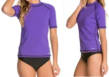 UPF 50+ Anti- UV Women Rash Guard Rashguard Beach & Water Sport Plus size Swimwear Wetsuit Quick-Dry Big Size Surf T-Shirt