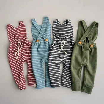 

Newborn Baby Girl Boy Backless Striped Ruffle Romper Overalls Jumpsuit Clothes Onesies kid clothing toddler clothes baby costume