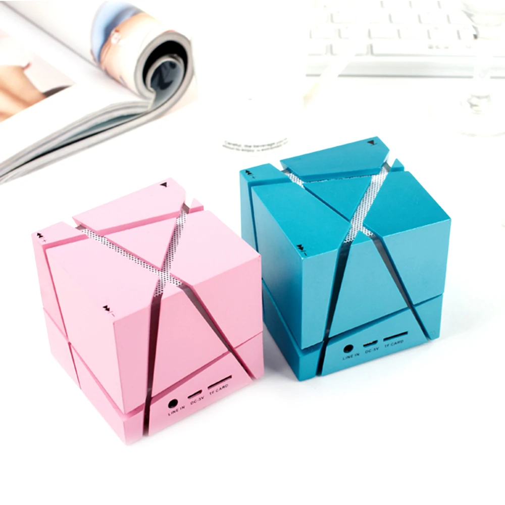 

Mini Unique Design 3X3 cube Shape RGB Color Bluetooth Speaker Portable Wireless Stereo Sound Box with microphone