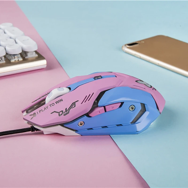 Cosplay D. va для OW USB Проводная мышь 6 кнопок оптическая игровая геймерская вспышка ПК
