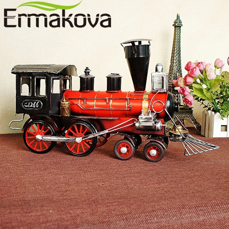 ERMAKOVA 40 см Ретро поезд двигатель Паровая фигурка винтажная классическая модель