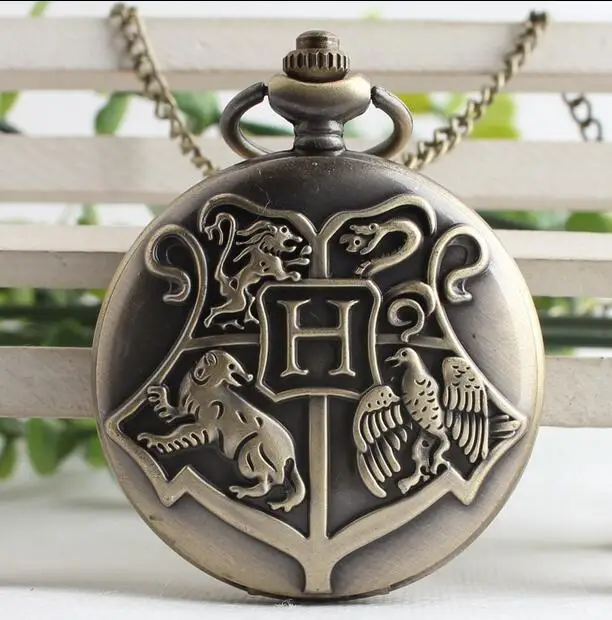 

Harry potter Mix model Antique bronze gray Fashion quartz men and woman Necklace pocket watches